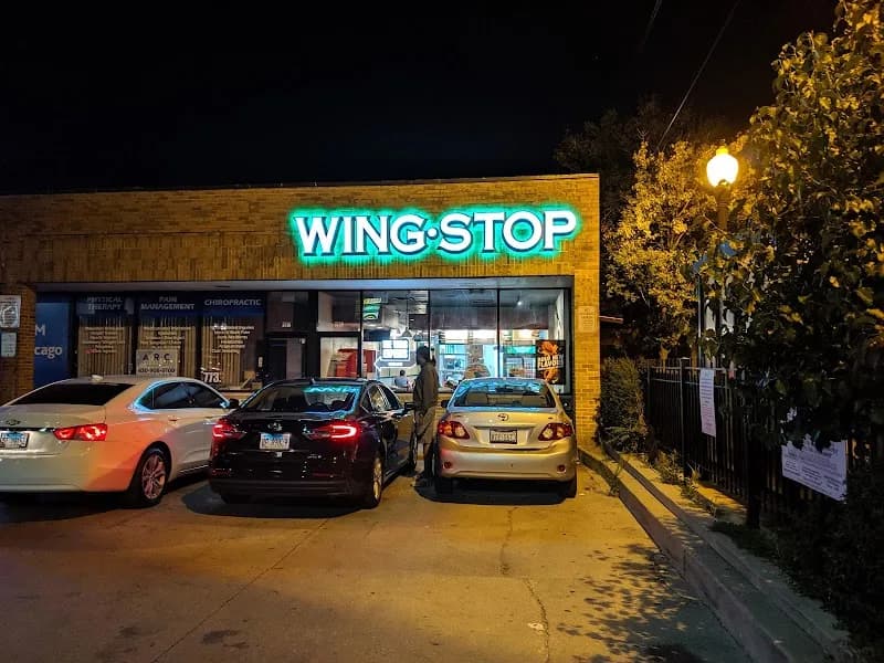 Wingstop storefront outside and inside view at 3720 N. Broadway St in Chicago, Illinois