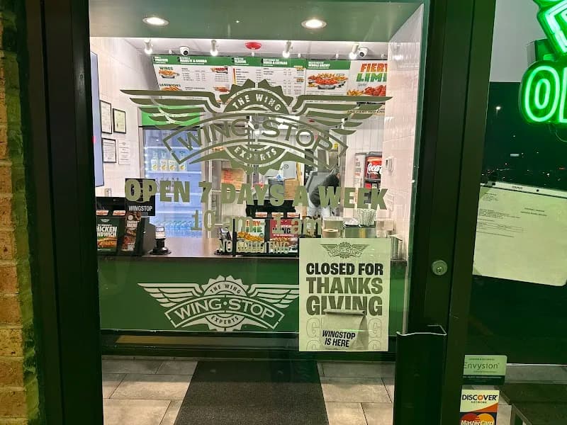 Wingstop storefront outside and inside view at 648 Meacham Rd in Elk Grove Village, Illinois