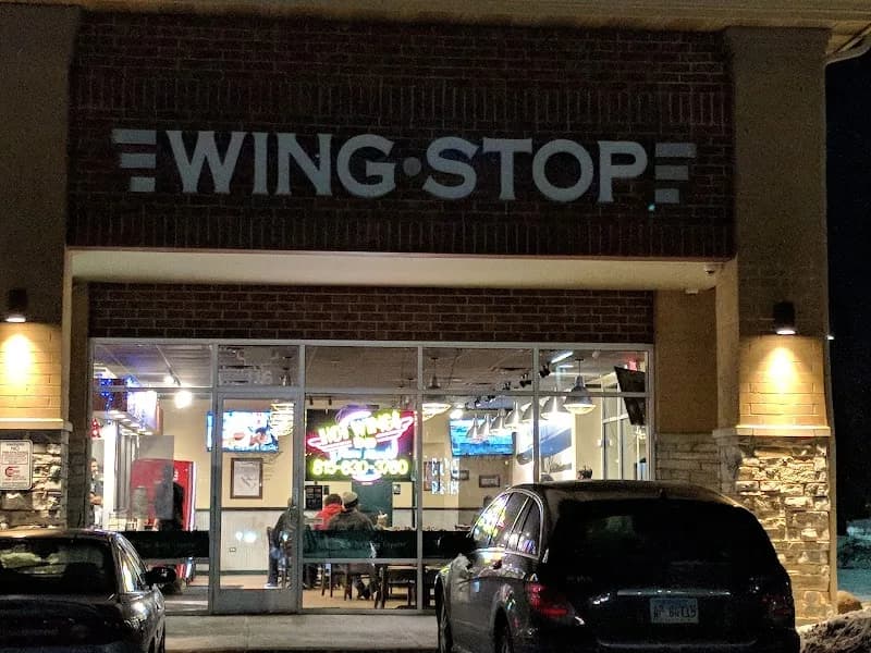 Wingstop storefront outside and inside view at 2410 W Jefferson Street in Joliet, Illinois