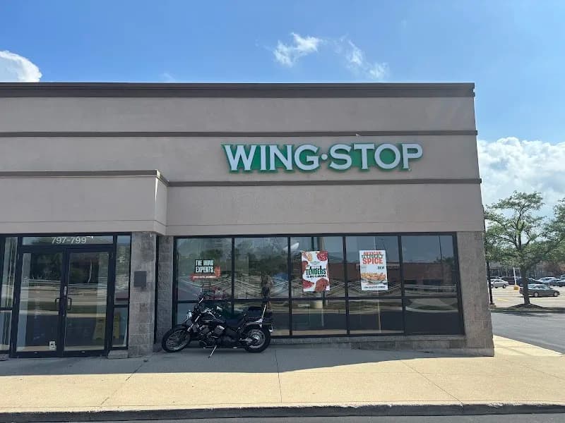 Wingstop storefront outside and inside view at 799 W. Route 22 in Lake Zurich, Illinois