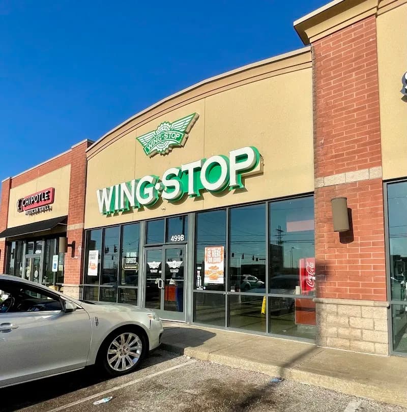 Wingstop storefront outside and inside view at 499 N. Green River Rd. in Evansville, Indiana